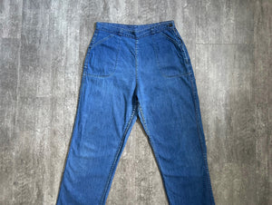 1950s side zip jeans . vintage 50s denim . 33 waist