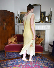 Load image into Gallery viewer, 1920s chemise . antique vintage yellow nightgown . size xs to medium
