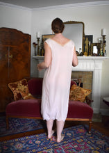 Load image into Gallery viewer, 1920s silk and inset lace chemise . vintage shift dress . size xs to medium