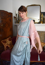 Load image into Gallery viewer, 1910s 1920s dressing gown . silk boudoir peignoir robe . flexible size