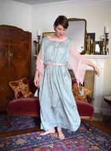 Load image into Gallery viewer, 1910s 1920s dressing gown . silk boudoir peignoir robe . flexible size