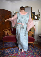 Load image into Gallery viewer, 1910s 1920s dressing gown . silk boudoir peignoir robe . flexible size