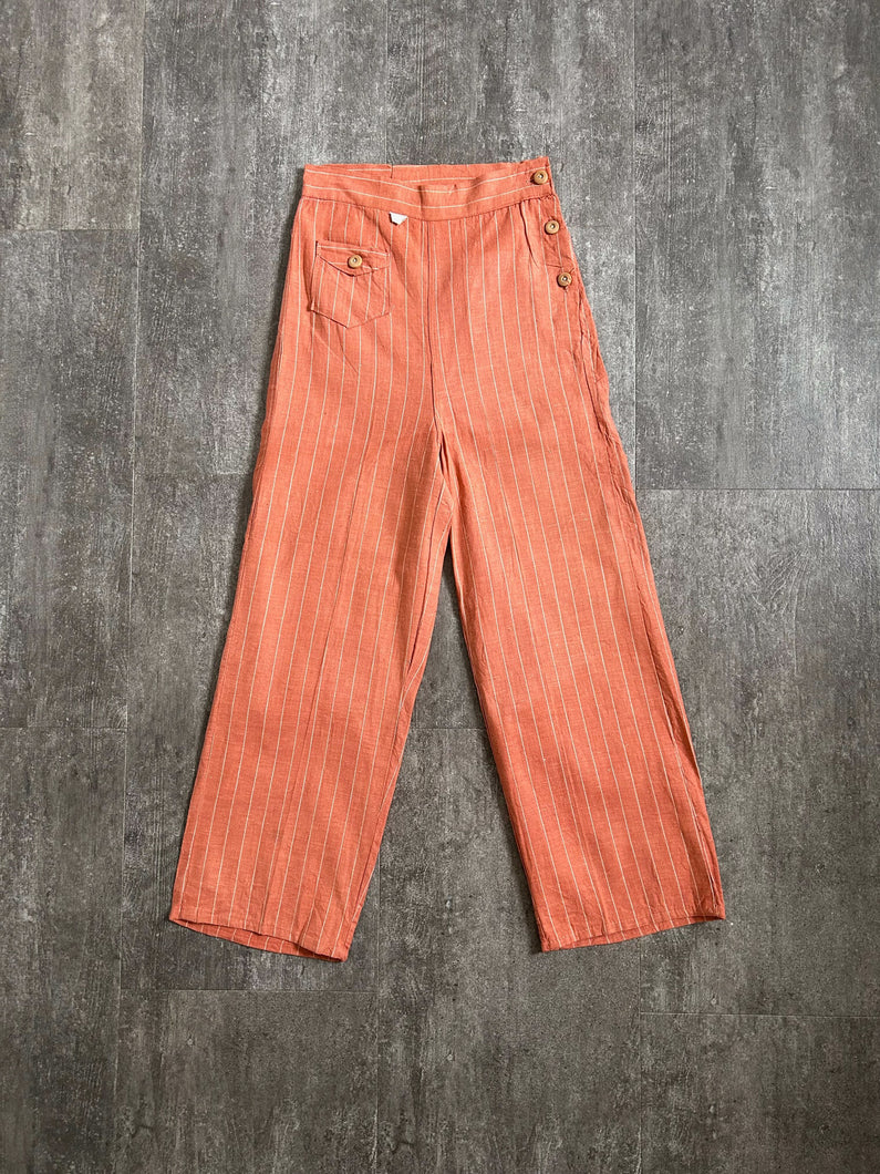 1930s 1940s striped pants . vintage trousers . size xxs to xs