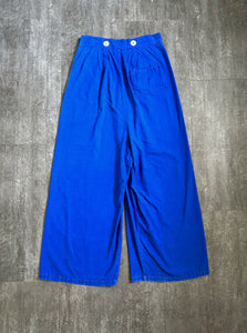 1930s blue sportswear pants . beach pajama pants . 32-33 waist