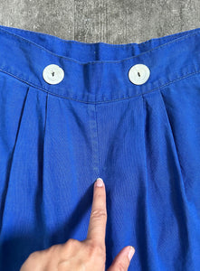 1930s blue sportswear pants . beach pajama pants . 32-33 waist