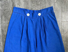 Load image into Gallery viewer, 1930s blue sportswear pants . beach pajama pants . 32-33 waist