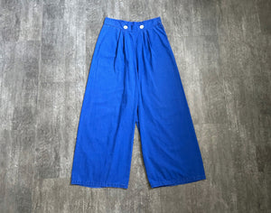 1930s blue sportswear pants . beach pajama pants . 32-33 waist