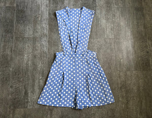 1940s pinafore romper . vintage 40s playsuit shorts . 30 waist