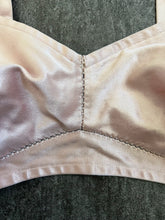 Load image into Gallery viewer, 1940s pink satin swimsuit . vintage bikini . size xs to small