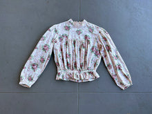 Load image into Gallery viewer, Vintage reproduction antique blouse . floral calico top . size small to s/m