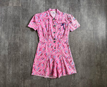 Load image into Gallery viewer, 1930s 1940s playsuit . vintage ribbon print romper . size s to m