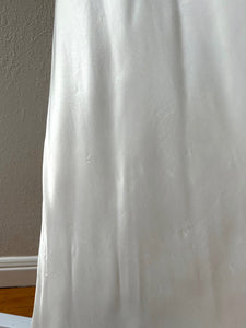 1930s ivory silk satin and lace gown . vintage slip dress . size xs to small