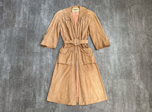 Load image into Gallery viewer, 1940s suede leather trench coat . vintage 40s jacket . size small to medium