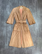 Load image into Gallery viewer, 1940s suede leather trench coat . vintage 40s jacket . size small to medium