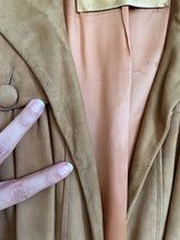 Load image into Gallery viewer, 1940s suede leather trench coat . vintage 40s jacket . size small to medium