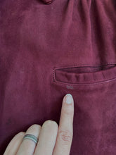 Load image into Gallery viewer, Vintage 1940s suede leather jacket . burgundy coat . size small to m/l