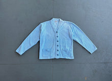 Load image into Gallery viewer, 1950s terry cloth cardigan . blue 40s 50s sportswear . size small to m/l