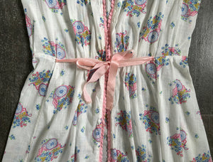 1930s dressing gown . 30s novelty print dress . size xs to medium