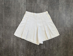 1930s ivory shorts . vintage side button shorts . size xs to small